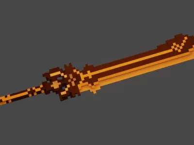 Genshin Sword Low-poly 3D model