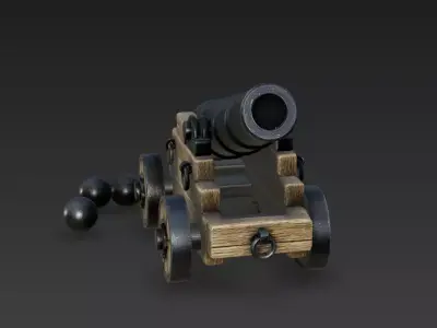 Antique Naval Cannon  18th Century 3D model