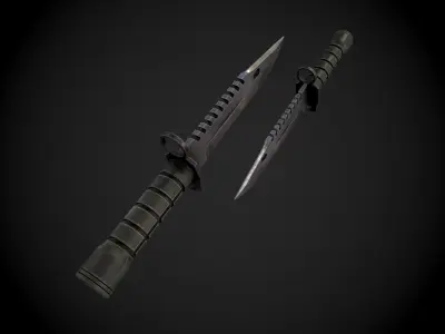 Military knife Low-poly 3D model purchase