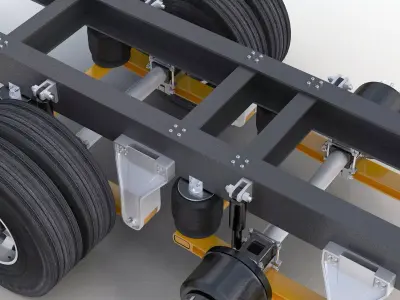 Truck Trailer Chassis 3D model