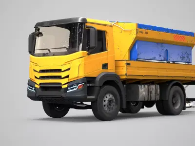 Used Winter Service Truck with Salt Spreader 3D model