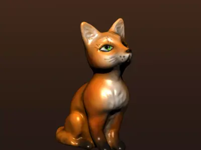 Fox Statue 3D model