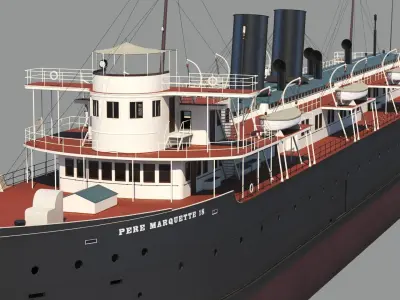 Steamship ferry SS Pere Marquette 3D model