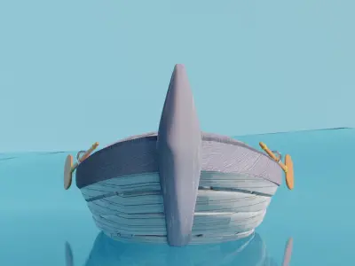Cartoon Boat  Low-poly 3D model
