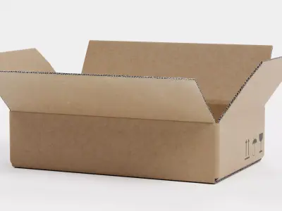 Cardboard Box V3 - Parcel Package with Symbols - Rigged 3D model