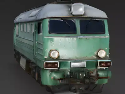 Realistic 1990s Regional Commuter Train 3D Model Low-poly 3D model