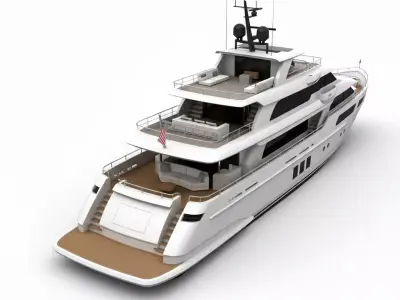  Contemporary Luxury Yacht 3D Model Low-poly 3D model