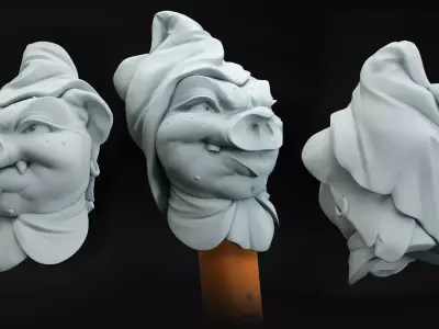 The Vampire Pig - Toy model to print  Part 01 Free 3D print model