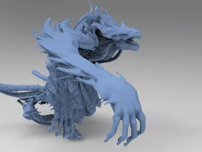 Dark Gate Statue gargoyle 3 3D model