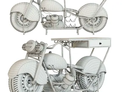 Bar Motorbike Red 3D model