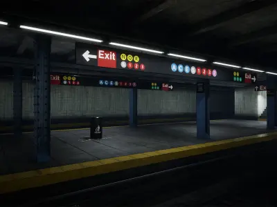 Subway Station 3D model get