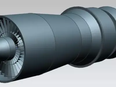 aircraft engine surface modeling Low-poly 3D model