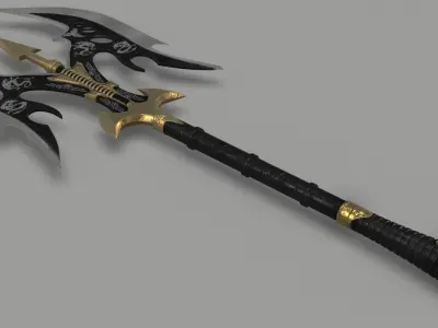 Medieval Axe Melee Weapon 3D model