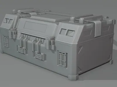 sci-fi chest  storage virus box storage Free 3D model