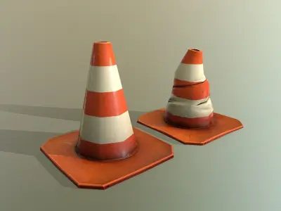 LOW POLY - Traffic Cone Low-poly 3D model