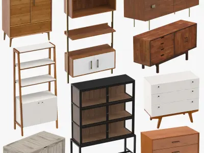 Mid-Century Modern Furniture 02 3D model