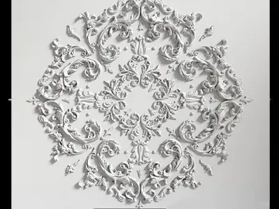 decorative plaster vol 3 Low-poly 3D model