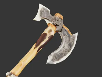 Tribal Battle Axe Free low-poly 3D model