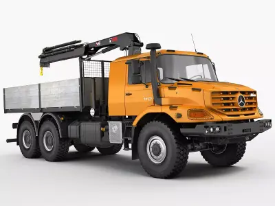 Mercedes Zetros 6X6 Crane 3D model