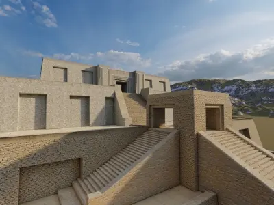 Zigurat ancient pyramid-Ziggurat Temple 3D model 5