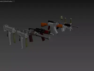 military weapons Low-poly 3D model