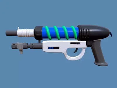 Cartoon blaster gun Low-poly 3D model