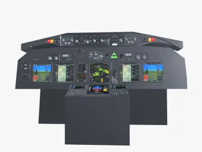 Airplane Cockpit Front Panel 3D model