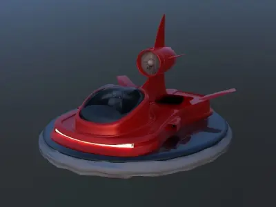  Futuristic Jet Hover Vehicle 3D model
