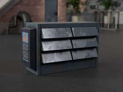 Air Conditioner Unit and Refrigeration Machine Game Ready Low-poly 3D model 7