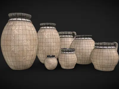 Medieval Market- Clay Pots Free 3D model