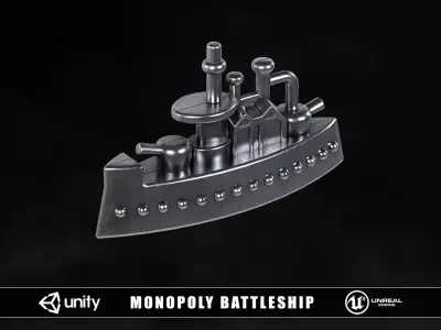 Monopoly Battleship Low-poly 3D model