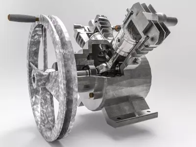 COMPRESOR DE DOS TIEMPOS O DOBLE Low-poly 3D model