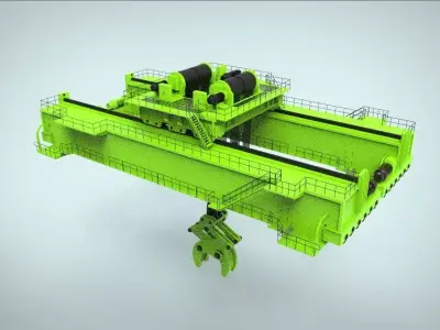 heavy overhead crane 3D model get