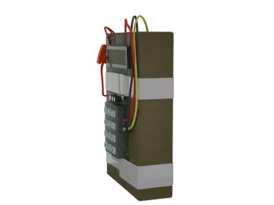 3D Explosive Device with Timer Game and Animation Ready Low-poly 3D model