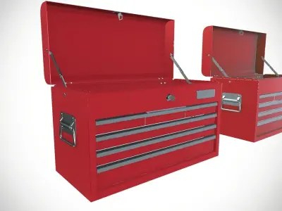 Metal Tool Chest Low-poly 3D model
