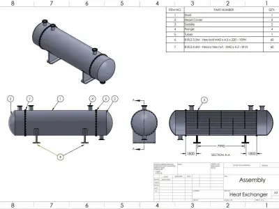 Heat exchanger model 3D model purchase