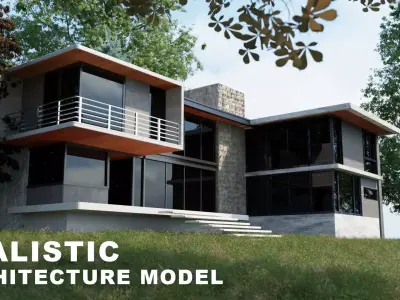 ARCHITECTURE MODEL REALISTIC  BLENDER RENDER Free low-poly 3D model