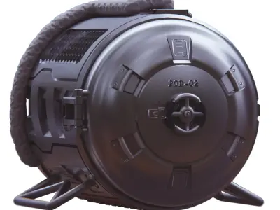 Living pod airlock module  Free 3D model