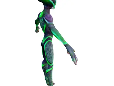 anthropomorphic alien  t pose 4k 3D model