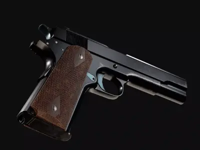 Colt M1911 - Lowpoly Game Ready Pistol 4K PBR  Low-poly 3D model
