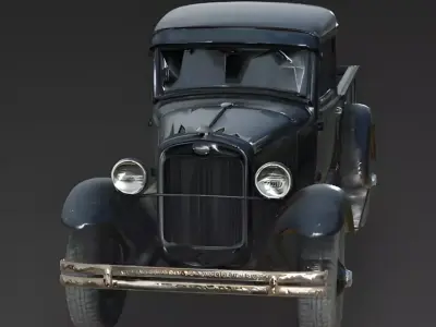 Realistic 1930s Rural Pickup Truck 3D Model Low-poly 3D model