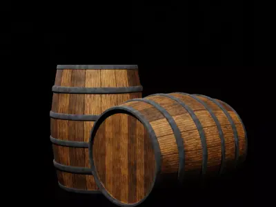Old Wooden Barrel Low-poly 3D model buy