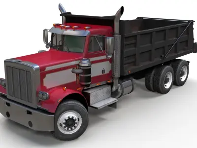 American Dump truck Low-poly 3D model