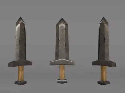 Sword Low-poly 3D model 96