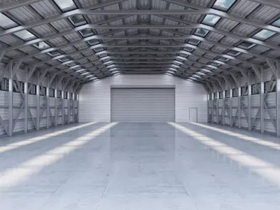 Hangar - Warehouse interior 01 Low-poly 3D model