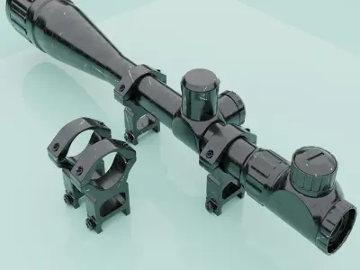 Sniper Gun Telescope Low-poly 3D model