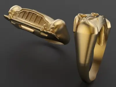 aston martin Classic Car Grill Front Unisex Mens Ring 3D print model purchase