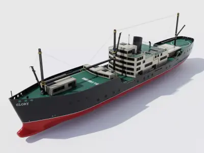 Exploration Ship 4K Textures Low-poly 3D model