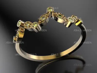 Wave HB 110 Milgrain Half-Band 3D print model