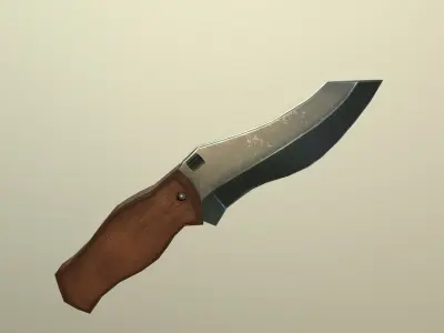 Game Ready Realistic Low Poly Combat Knife Low-poly 3D model